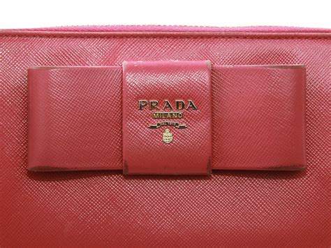 1m0506 prada|Authentic Prada Saffiano pink leather ribbon zip .